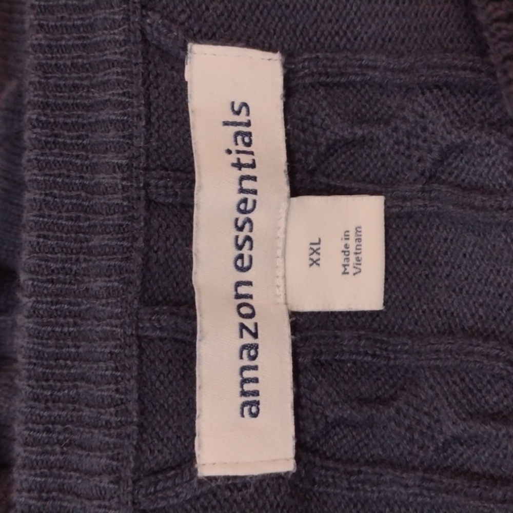 Amazon Essentials Dark Blue Cable Knit Sweater Xxl - image 5